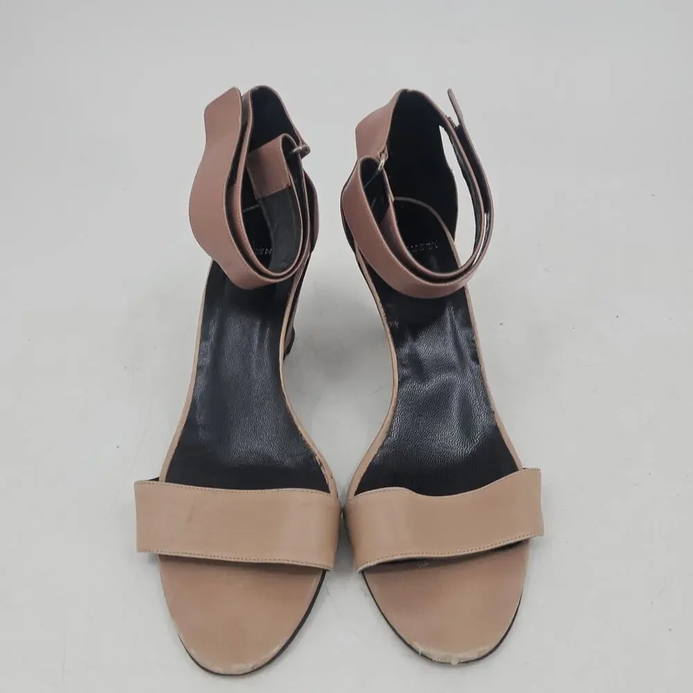 Pierre Hardy Leather Colorblock Wedge Sandal Shoe Nude and Black EU 41 US 10